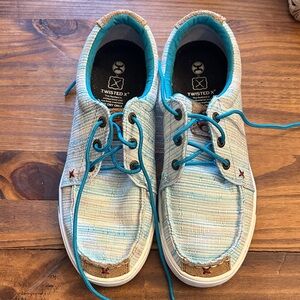 Twisted X Light Blue and Tan Sneakers
